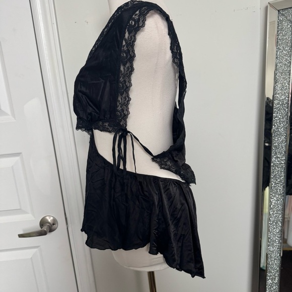 Vintage Black whimsigoth Lace romper grunge fairy L - Picture 3 of 6